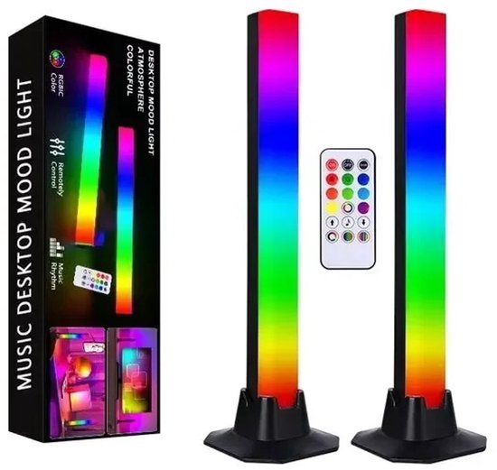 Je Huis LED Nachtlamp RGB Sfeerverlichting – 32cm – Afstandsbediening & App – 270° Lichtspreiding – USB 5V – Slimme Atmosfeer Lamp. van Merkloos
