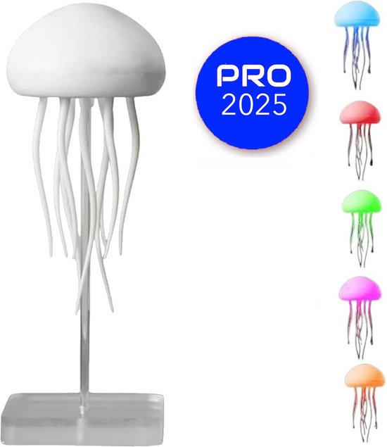Jellyfish Lamp Inclusief Pop It Sleutelhanger - Lavalamp met Kwallen - Nachtlampje Kinderen en Volwassenen - Lava lamp - Multi- Color Lamp - Tafellamp - LED lamp - Nachtlamp - Kerst - Tiktok Made Me Buy This - Trendy Viral Lamp - Mood van Merkloos