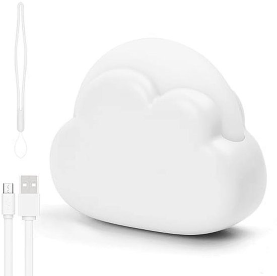 Jinlaili LED Nachtlampje voor Kinderen, Oplaadbaar Wolk Nachtlampje 1W met 4 Modi, Baby Nachtlampje Dimbaar, Tafellamp voor Kinderkamer & Slaapkamer, Slaaplicht voor Meisjes en Jongens (wit) van Merkloos