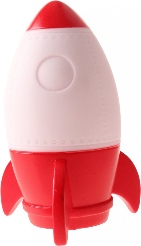 Johntoy Nachtlamp Raket Junior 14 Cm Rood/wit van Johntoy