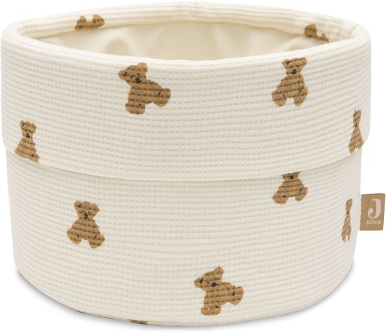 Jollein Commode Mandje - Mini Teddy Bear - Little Waffle - Ø19 cm