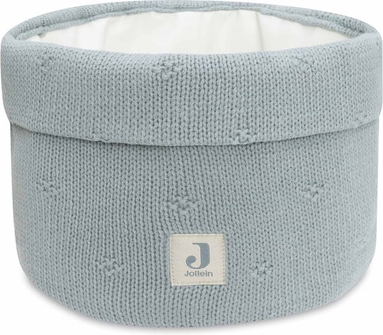Jollein - Commodemandje - Commode Mandje voor Babykamer- 14x18cm - Opbermand - Cosy Knit Sea Green