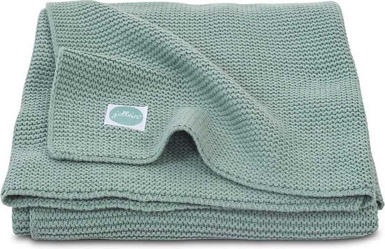 Jollein - Deken Ledikant 100x150cm Basic Knit - Dekentje Baby - Forest Green van Jollein