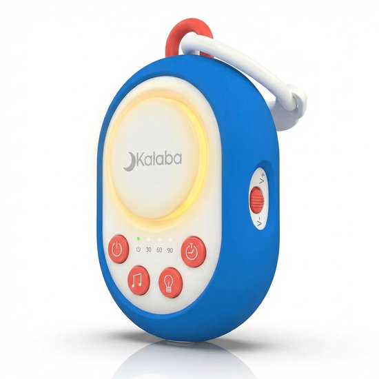 Kalaba Go White Noise Machine Baby – Draagbaar Witte Ruis Apparaat – 20 Geluiden – Nachtlamp – Oplaadbaar USB-C – Blauw van Merkloos