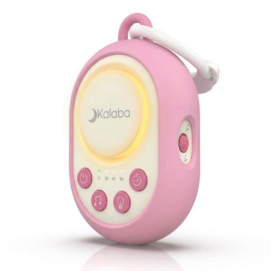 Kalaba Go White Noise Machine Baby – Draagbaar Witte Ruis Apparaat – 20 Geluiden – Nachtlamp – Oplaadbaar USB-C – Roze van Merkloos