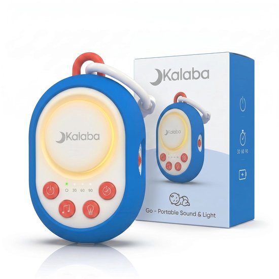 Kalaba Go – White Noise Machine Baby – Witte Ruis Apparaat – 20 Geluiden – Nachtlampje – Oplaadbaar – Blauw