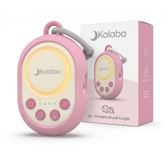 Kalaba Go – White Noise Machine Baby – Witte Ruis Apparaat – 20 Geluiden – Nachtlampje – Oplaadbaar – Roze