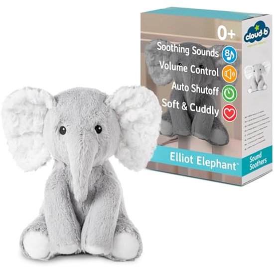 Kalmerende geluidsmachine voor kinderen, pluche dier met witte geluiden en slaapliedjes, automatische uitschakeling, muzikaal slaapliedje van Fisher-Price