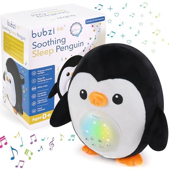 Kalmerende Slaappinguïn met Witte Ruis en Slaapgeluiden - Perfect voor Baby's en Peuters, Uniek Cadeau