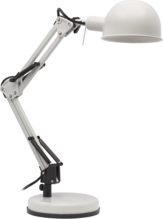 Kanlux PIXA Bureaulamp 1x40W Wit + Wipschakelaar 19300