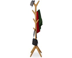 kapstok staand boom - 8 haken - 181,5 x 53 x 53 cm - garderobe - bamboe