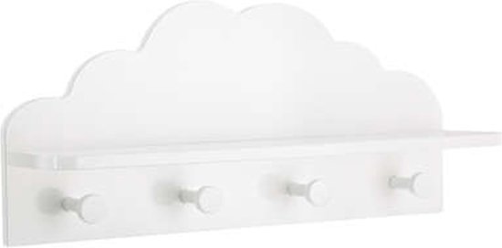 Kapstok Witte wolk - 4 haken - Kinderdecoratie-kinderkapstok