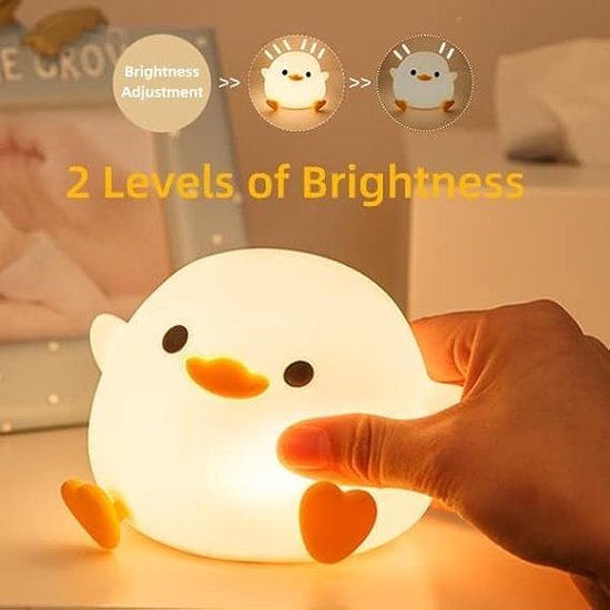 Karma DoDo Duck Nachtlampje, Nachtlampje Kids Slaapkamer Dimbaar, Oplaadbaar Baby Nachtlampje, Kawaii Silicone Touch Lamp met Timer, DoDo Duck Lamp Slaapkamer Decor, Baby Shower Gifts voor Meisjes Jongens van DoDo Duck