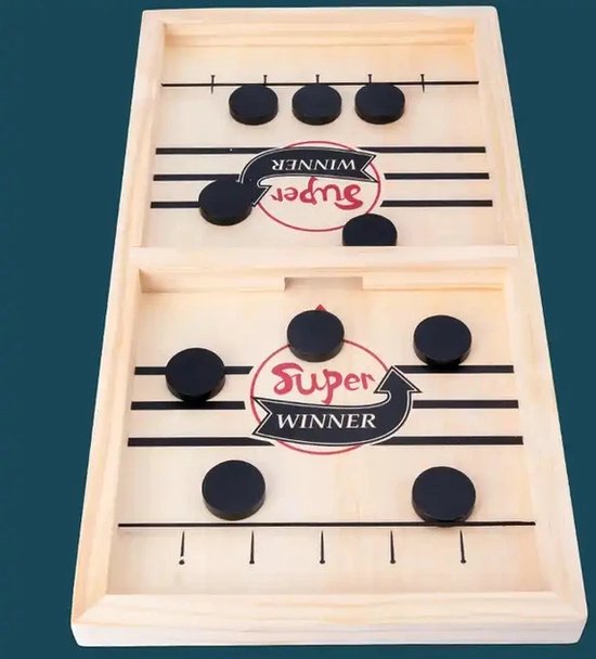 Katapult Sjoel Spel - Catapult Chess - Houten Mini Hockey Tafelspel van Toi-Toys