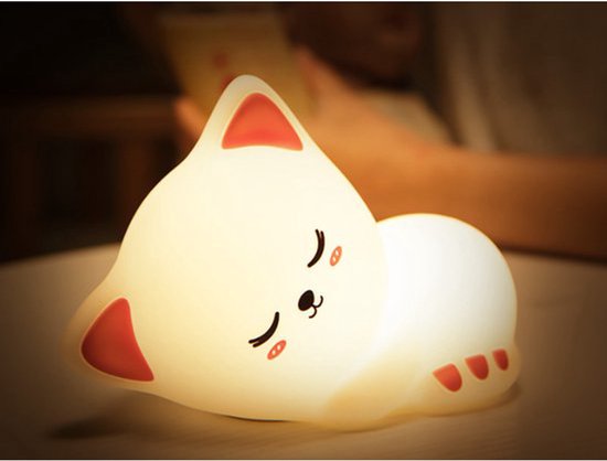 Kattennachtlampje voor kinderen, babynachtlampje, oplaadbaar babynachtlampje voor kinderen, draagbaar led-babynachtlampje voor meisjes en jongens van Merkloos