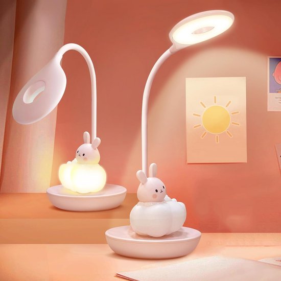 Kawaii Desk Lamp voor Kinderen - Dimbare LED Tafel Lamp met 3 Verlichtingsstanden