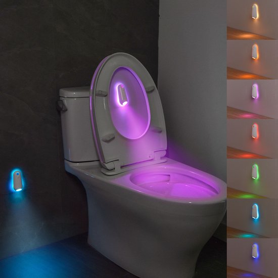 KCVV Bewegingssensor toilet Nachtlampje - 7 Kleuren Veranderende Sensor toilet nachtlampje - Decoratieve Nachtlampje Voor Op Het Toilet - grappige badkameraccessoires - 2 Stuks van KCVV
