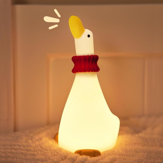KCVV Klein Eendje Nachtlampje-Schattig Dierennachtlampje-Nachtlampje-Nachtlampje Kinderen-Bedlampje-Food Grade Siliconen-Timer-warm Licht-Wit van KCVV