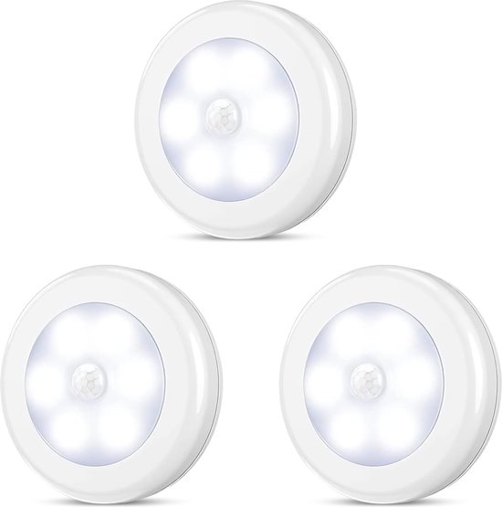 KCVV Led-Nachtlampje 3 stuks- met bewegingsmelder-Nachtlampje Babykamer- Nachtlamp op Batterij -Draadloos Sensor - Kinderen & Baby -wit wit licht van KCVV