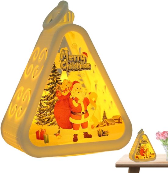 Kerstnachtlampje - Kerstnachtlampje in vintage-stijl - Kerst decoratie - LED kerstlampje - Sfeerlampje kerst - Kerst ornament - Tafellampje kerst - Nostalgisch kerstlampje - Kerst cadeau - Kerstverlichting binnen
