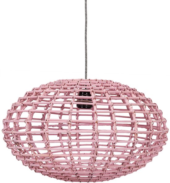Kidsdepot hanglamp Pumpkin rotan Pink van Merkloos
