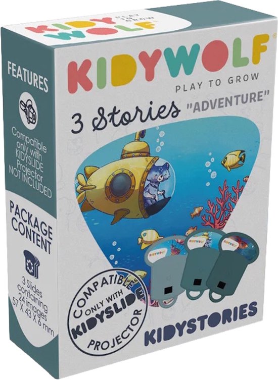 Kidywolf Adventure Verhalen Uitbreiding voor Kidyslide Projector KIDYSTORIES-AD van Kidywolf