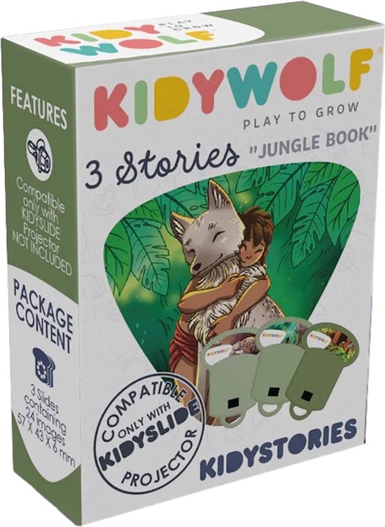 Kidywolf Jungle Book Verhalen Uitbreiding voor Kidyslide Projector KIDYSTORIES-JB van Kidywolf