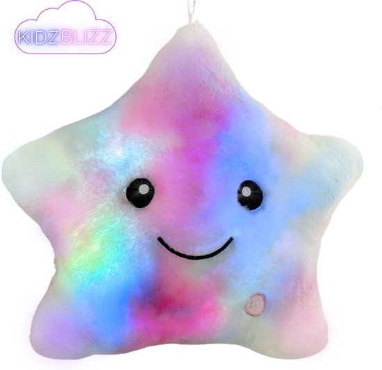 KidzBlizz- Superzacht lichtgevend sterkussen - Lichtgevende knuffel - Multi kleuren kussen - Slaapknuffel - Nachtlampje - kussen met licht - Slaapkussen voor kinderen - Kraamcadeau - Babycadeau van Merkloos