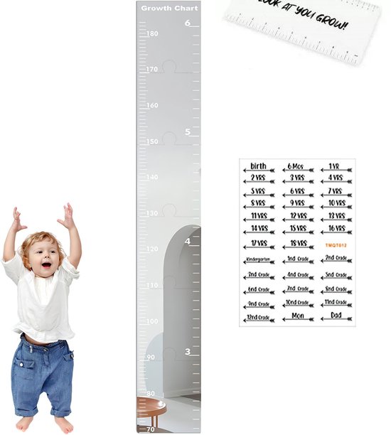 Kinder Groei Spiegel - Acryl Meetspiegel 60–180CM - Groei Herinneringsmeter Wanddecoratie