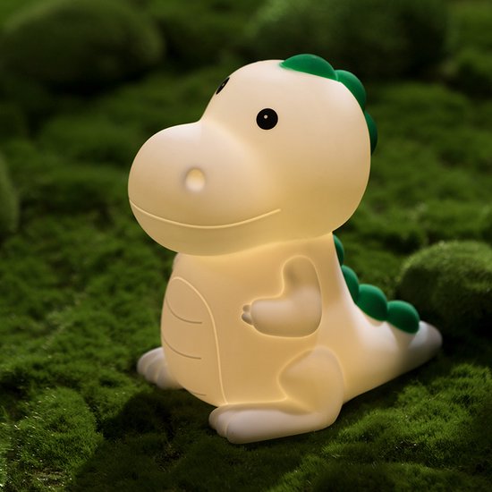Kinder Nachtlampje | Dinosaurus | Veilig voor Kinderen | Nachtlampje Baby | Zacht Siliconen | Dimbaar | Draadloos | Babykamer Verlichting | RGB Kleuren | USB Oplaadbaar | LED | Slaaphulp Kinderen | Bedlampje | Kindvriendelijk | Slaapvriendje van Lunelvo