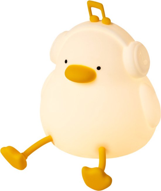 Kinder Nachtlampje Eend - Nachtlampje Baby - Met aanraaksensor- Veilig voor kinderen - USB Oplaadbaar - Dimbaar - LED - Slaap Maatjes van Merkloos