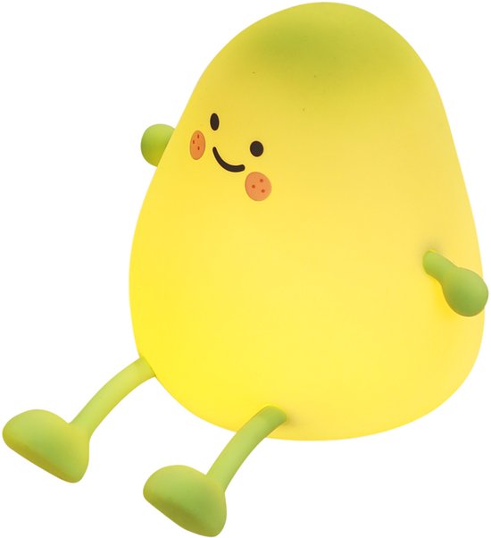Kinder Nachtlampje | Mango | Timer | Veilig voor Kinderen | Nachtlampje Baby | Zacht Siliconen | Dimbaar | Telefoonhouder | Draadloos | Babykamer Verlichting | USB Oplaadbaar | LED | Slaaphulp Kinderen | Bedlampje | Kindvriendelijk | Fruit | Duurzaam van Merkloos