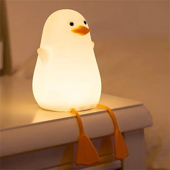 Kinder Nachtlampje | Oplaadbaar kinderlampje| USB | Eend Nachtlampje | Dimbaar | Babykamer verlichting | Bureaulamp van Merkloos