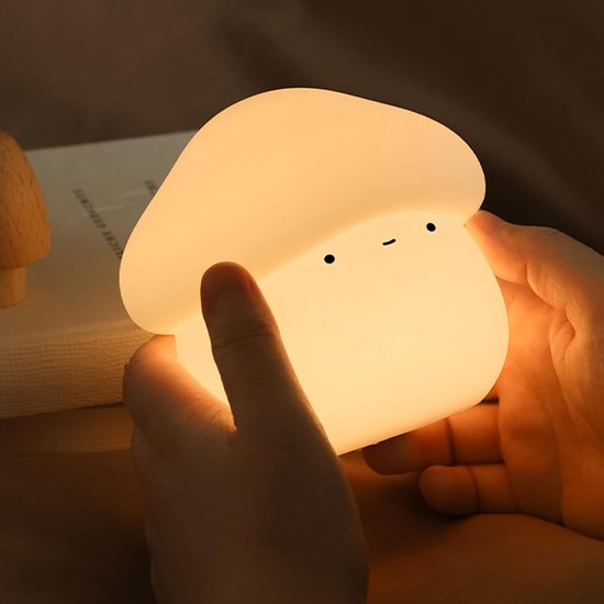 Kinder Nachtlampje - Paddenstoel Nachtlamp - Siliconen Bedlampje - Oplaadbaar LED Nachtlicht - Touch Dimbaar - Met Timer - Baby & Kinderkamer Decoratie van Merkloos