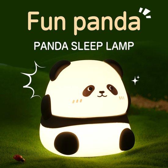 Kinder Nachtlampje | Panda | Timer | Veilig voor Kinderen | Nachtlampje Baby | Zacht Siliconen | Dimbaar | Draadloos | Babykamer Verlichting | RGB Kleuren | USB Oplaadbaar | LED | Slaaphulp Kinderen | Bedlampje | Kindvriendelijk | Dier | Kinder van Little Moonshine