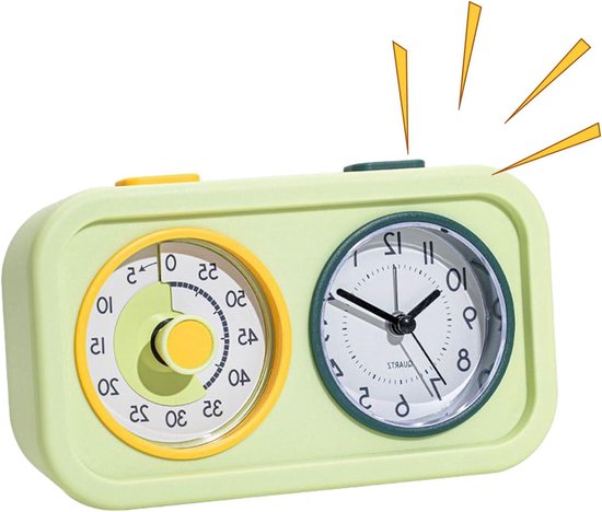 Kinder nachtlampje - Visuele timer - Tijd leren - Geruisloze functie - 5.6 x 11.2 cm - Groen