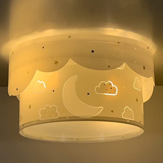 Kinder plafondlamp grijs met maan en sterren voor de kinderkamer van Merkloos