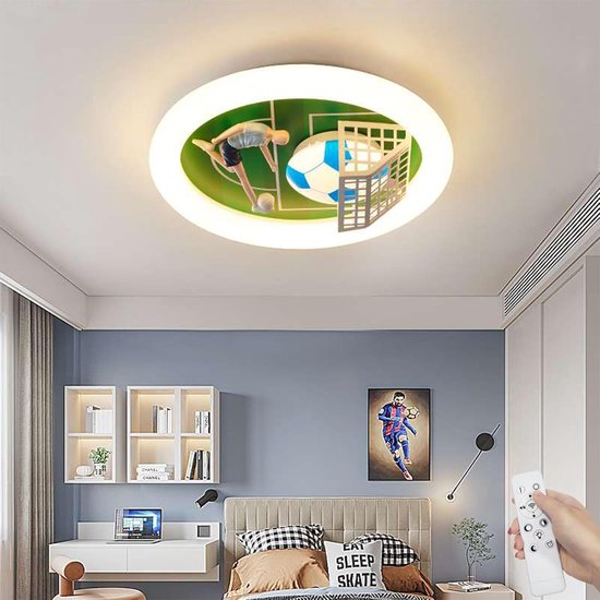 Kinder Plafondlamp - LED Lamp Kamer - Kinderkamer Verlichting - Voetbal Thema Design - 50 cm Diameter - Wit van kinder