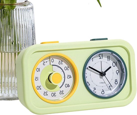 Kinder Timer - Aftelklok Kind - Tijd Management - Visuele Voortgangsindicator - 6 x 12 x 6 cm - Groen