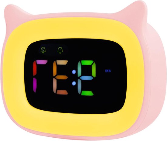 Kinder Wekker - Digitale Klok - Kinderen Wakker Maken - Dubbel Alarm Instelbaar - 11.5 x 9 cm - Roze