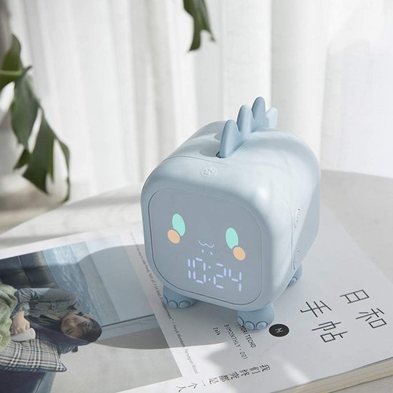 Kinder Wekker - Dinosaurus Klok - Kinderkamer Inrichten - Zonsopgang Simulatie - Nachtlamp Timer - Roze