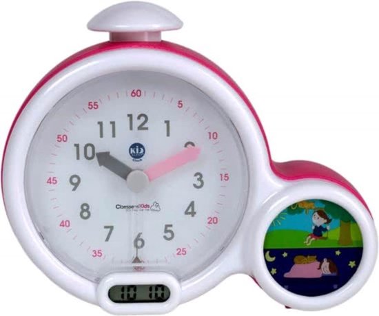 Kinder Wekker - Eerste Wekker - Tijd Leren - Speelse Begeleiding - 17 x 14 cm - Roze