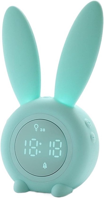 Kinder Wekker Konijn - Digitale Klok Slaaptrainer - Kinderen Wakker Maken - Ademend Nachtlampje - 10mm - E