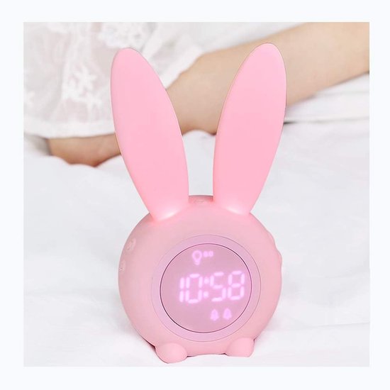 Kinder Wekker - Nachtklok Digitale Lamp - Kinderen Leren Slapen - Magnetische Bevestiging - 175 mm - Roze