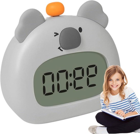 Kinder Wekker - Nachtlamp Klok - Slaaptraining Kind - Oplaadbaar Ontwerp - 115 cm Breed - Wit