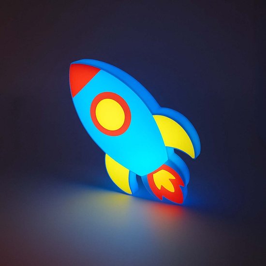 Kinderkamer Raketlamp – Ruimtevaart LED Lichtbox van Merkloos