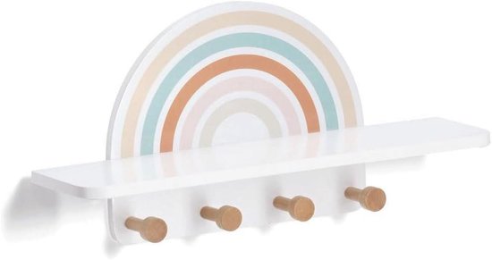 Kinderkapstok Regenboog MDF/Grenen 48 x 13 x 24 cm