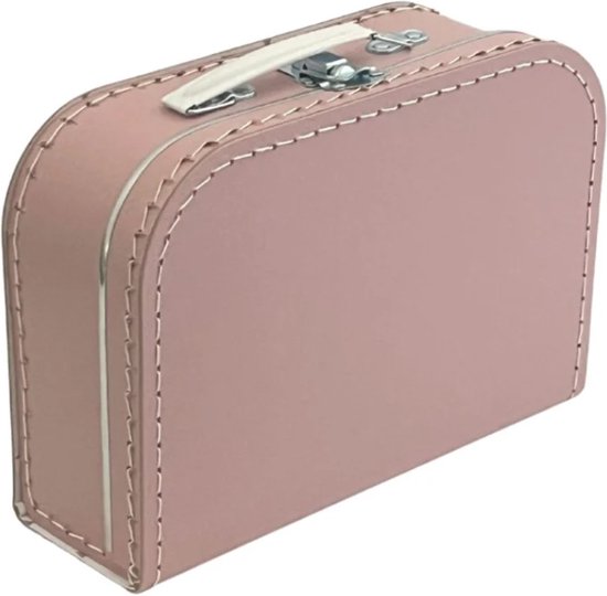 Kinderkoffer roze 25 cm - Logeerkoffer - Kartonnen koffer - Kinder koffertje kartonnen - Speelkoffer - Poppenkoffer- Opbergen - Cadeau - Decoratie