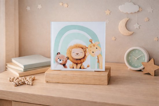 Kinderlamp Dieren – Nachtlampje Babykamer – Leeuw Giraffe Beertje – LED Lamp Kinderkamer – Sfeerverlichting – Cadeau Baby & Peuter van Merkloos