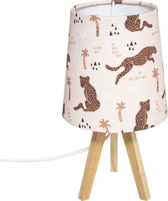 Kinderlamp - nachtlamp - Jungle Panter - Licht Rose - Baby of kinderkamer - 13x13 van Merkloos